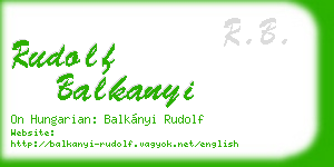 rudolf balkanyi business card